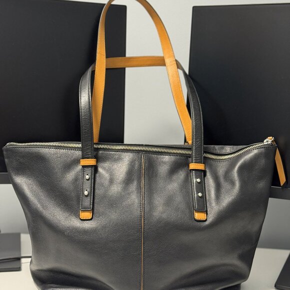 NWT VERA BRADLEY Gallatin Genuine Leather Large Shoulder Tote Bag Black 22318481 - Picture 9 of 9